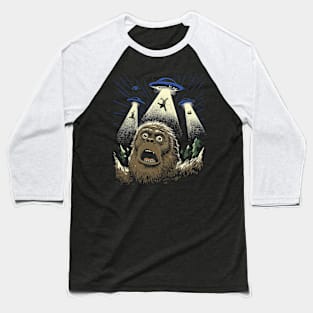 Sasquatch Surprise Abduction Baseball T-Shirt